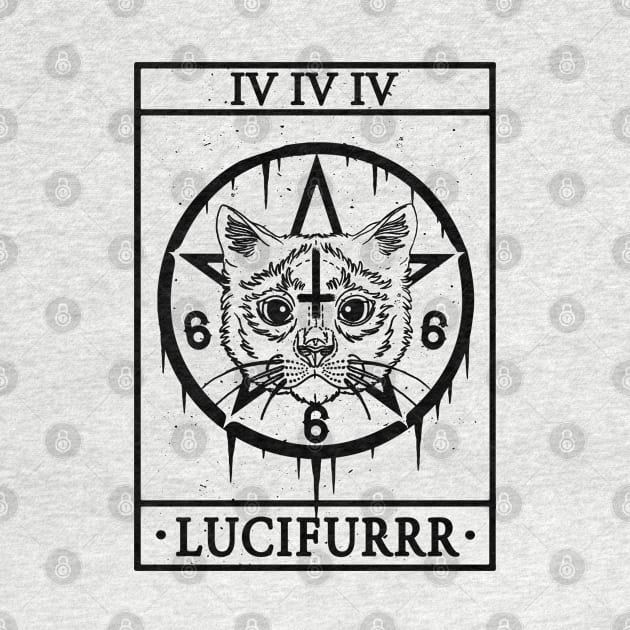 LUCIFURRR- FUNNY CAT TAROT CARD by Tshirt Samurai